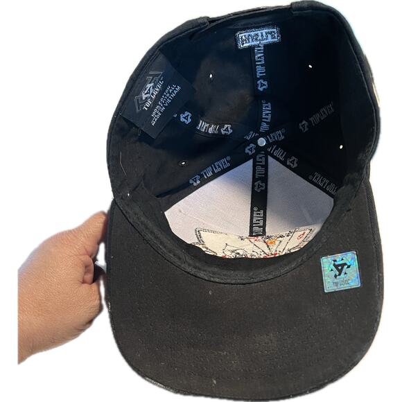 HUSTLE Vegas Poker Ace King Cards Top Level Hat Black Embroidered Snap Back - Picture 5 of 8
